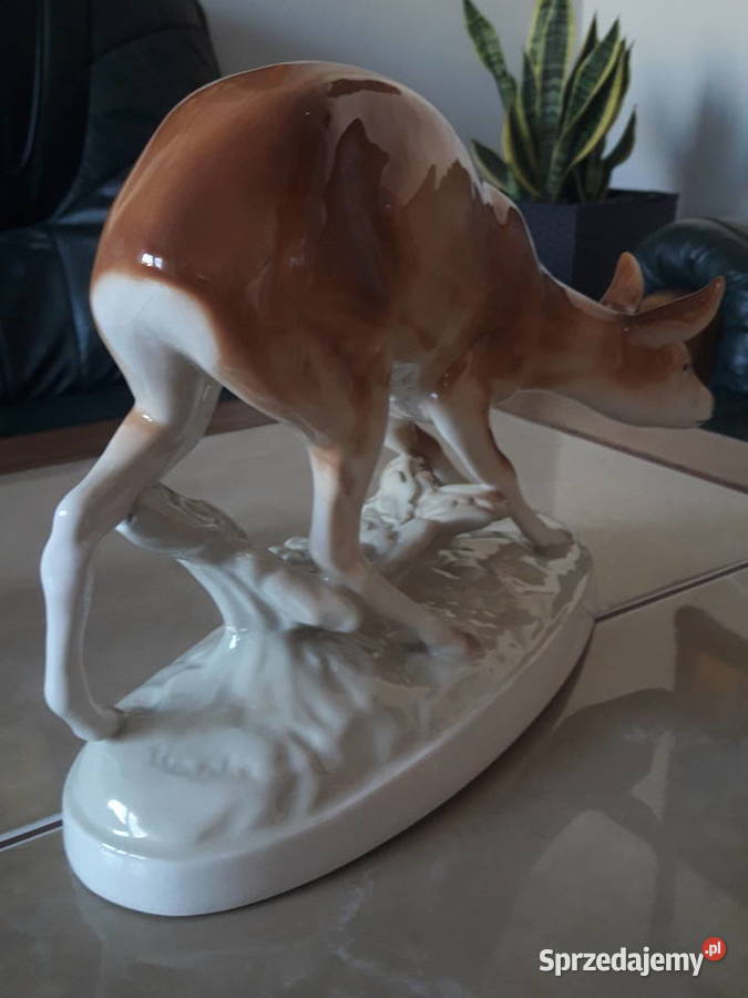 Porcelanowa sarna królewski Royal Dux Janów Lubelski