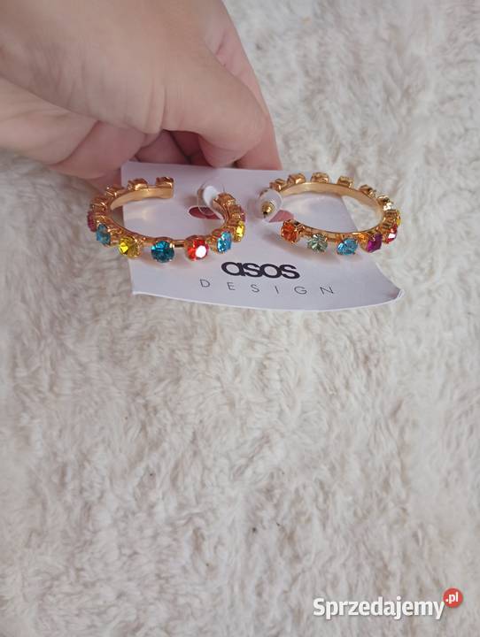 ASOS Bogato zdobione kolczyki tęczowe koła NOWE Kraków
