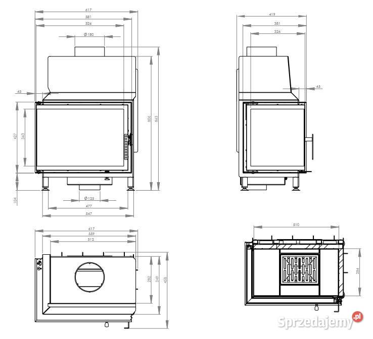 KOMINEK wkład narożny STMA54X39 LP z zabudow Rokietnica sprzedam