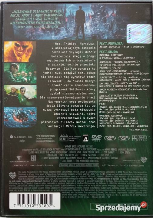 Matrix 13 5DVD Keanu Reeves Hugo Weaving łódzkie Łódź