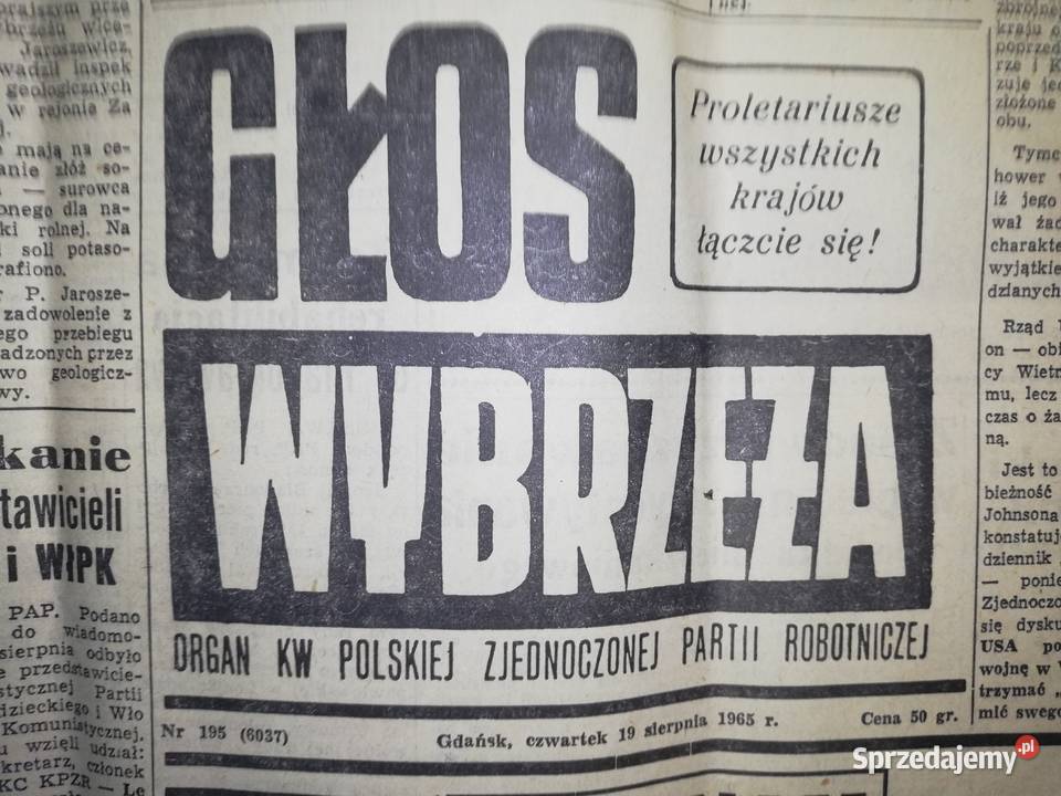 PRL Głos Wybrzeża z 1965 roku 157 sztuk stare Gdańsk sprzedam