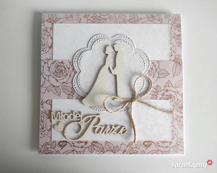 Kartka ręcznie robiona na Ślub Handmade 2 Łódź