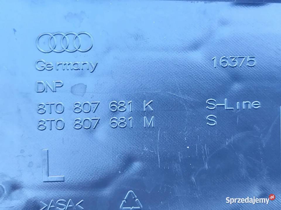 AUDI A5 8T 8F SLINE KRATKA ZDERZAKA LEWY PRZOD osobowe Przemęt