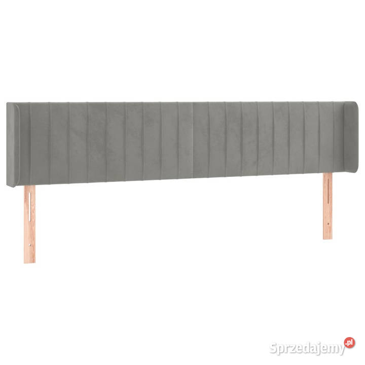 Zagłówek uszak jasnoszary 183x16x7888 aksamit Warszawa