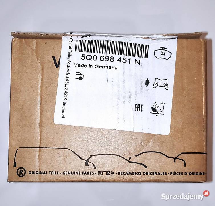 KLOCKI HAMULCOWE 5Q0698451N TYLNE VW AUDI NOWE małopolskie Kraków