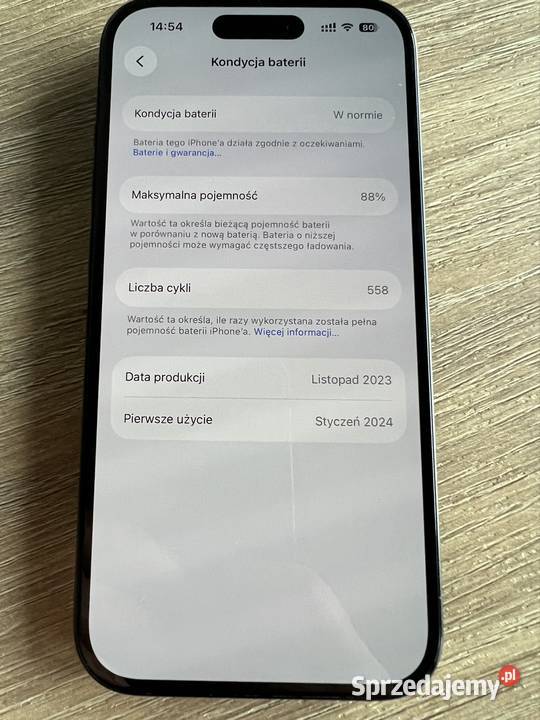 iPhone 15 bateria 88 styczeń 2024 Częstochowa