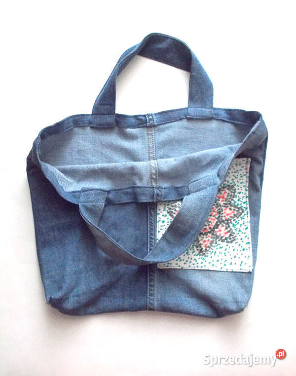 mocna torba na zakupy dżinsowa torba A4 siatka łódzkie Łódź