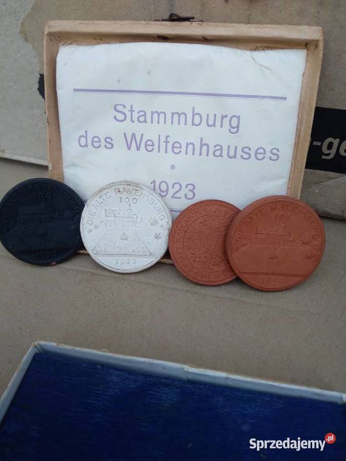 Zestaw historycznych medali z porcelany 1923 Pozostałe Przedbórz