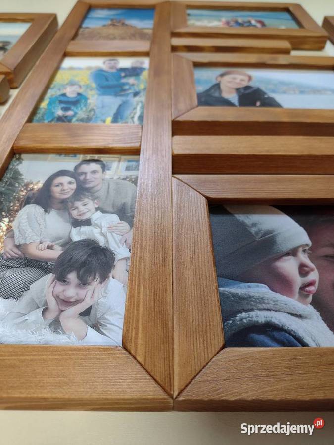 Drewniana Multirama Ramka na 12 zdjęć 10x15 Ramki i ramy Wrocław