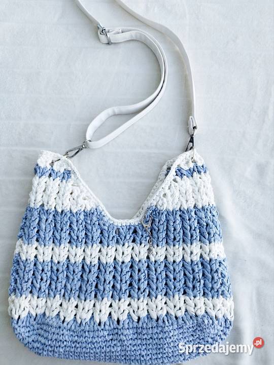 Torebka letnia crochet ręcznie robiona z Na ramię  Piotrków Trybunalski sprzedam