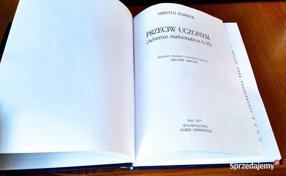 Przeciw uczonym Adversus mathematicos IVI sprzedam