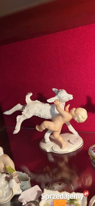 Figurka chłopca z koziołkiem Schaubach Turyngia Gdańsk