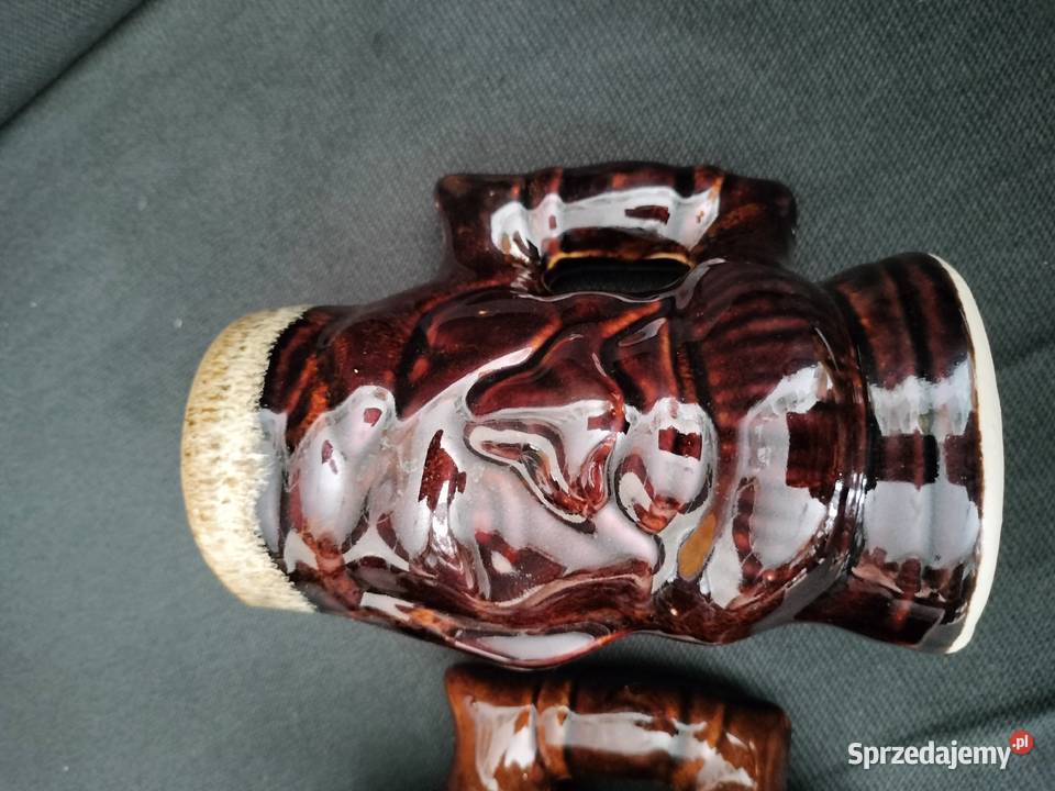 Kufle do piwa ceramika fajka PRL zestaw Choszczno