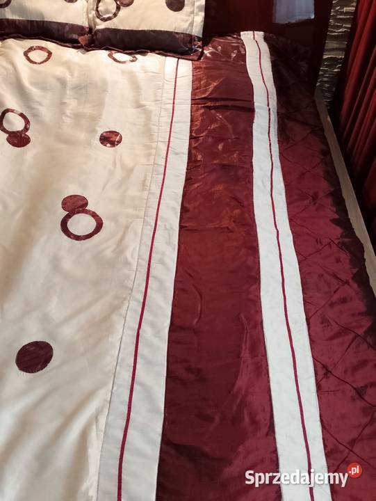 CUDNA narzuta 220x240 2 poszewki beż bordo WYS Łapy