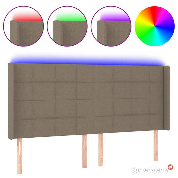 Zagłówek do łóżka z LED taupe 163x16x118128 Warszawa