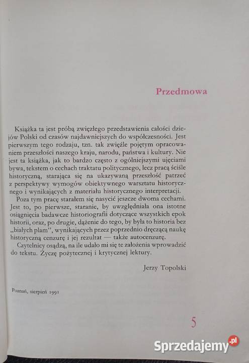 Jerzy Topolski Historia Polski Warszawa