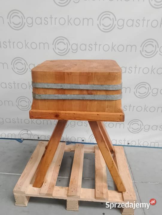 Kloc masarski drewniany na drewnianej podstawie Gastronomia Wrocław