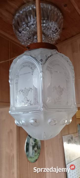 Lampa wisząca dekoracyjnie trawione szkło Skierniewice sprzedam