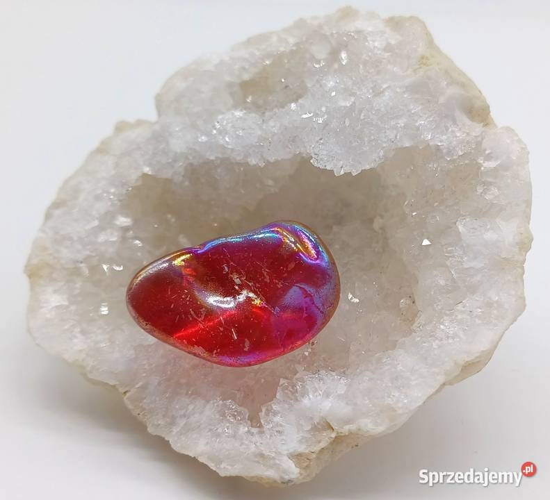 kwarc aura czerwony bryłka28x18mm a4 Olsztyn