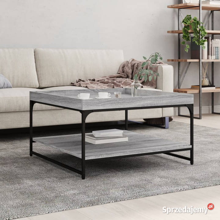 Stolik kawowy szary dąb sonoma 80x80x45 WM832816 Warszawa