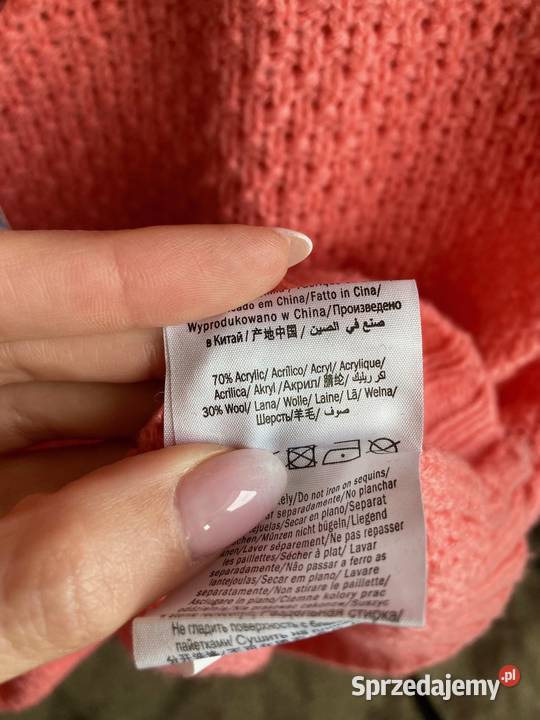 Nowy piękny koralowy sweter Pepe Jeans kamienie Nisko