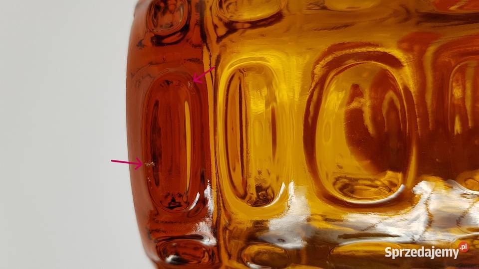 Wazon WULKAN 2 Ząbkowice kolorowe szkło PRL śląskie Dąbrowa Górnicza