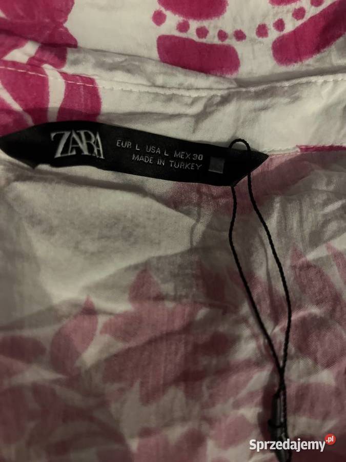 Zara sukienka koszulowa kwiaty viscoza 40 długi Choszczno