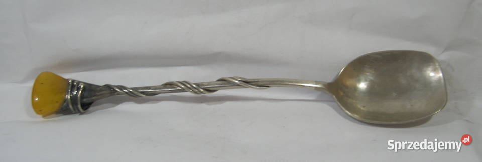 Srebrna Lyzeczka z Bursztynem Warszawa
