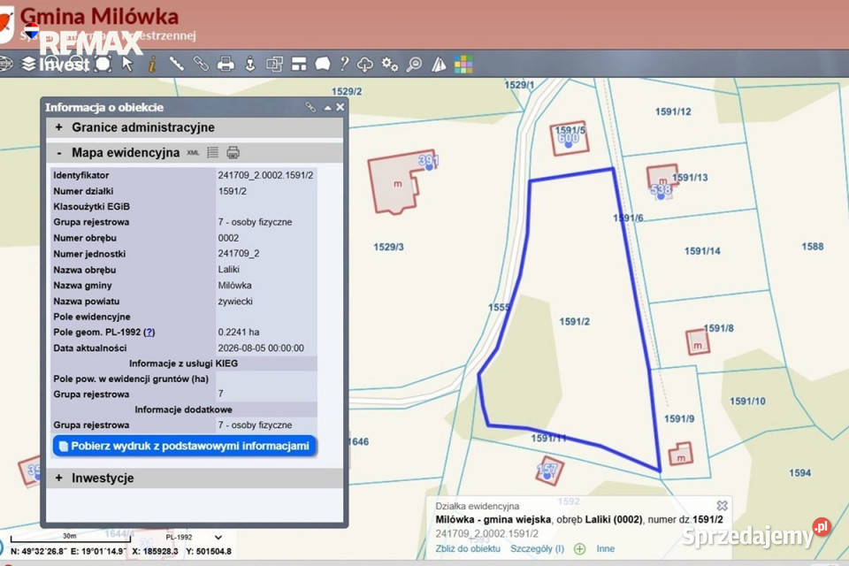 Laliki działka budowlana w rekreacyjnej okolicy sprzedam