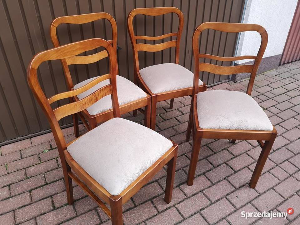 Krzesła ARTDECO Stare Antyk Komplet 4 Sztuki Swarzędz