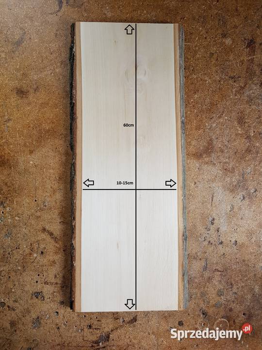 Deska lipowa z korą 60x125x25 rzeźba ikony Łódź