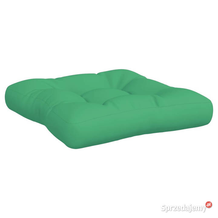 Poduszki na sofę z palet 2 zielone tkanina mazowieckie