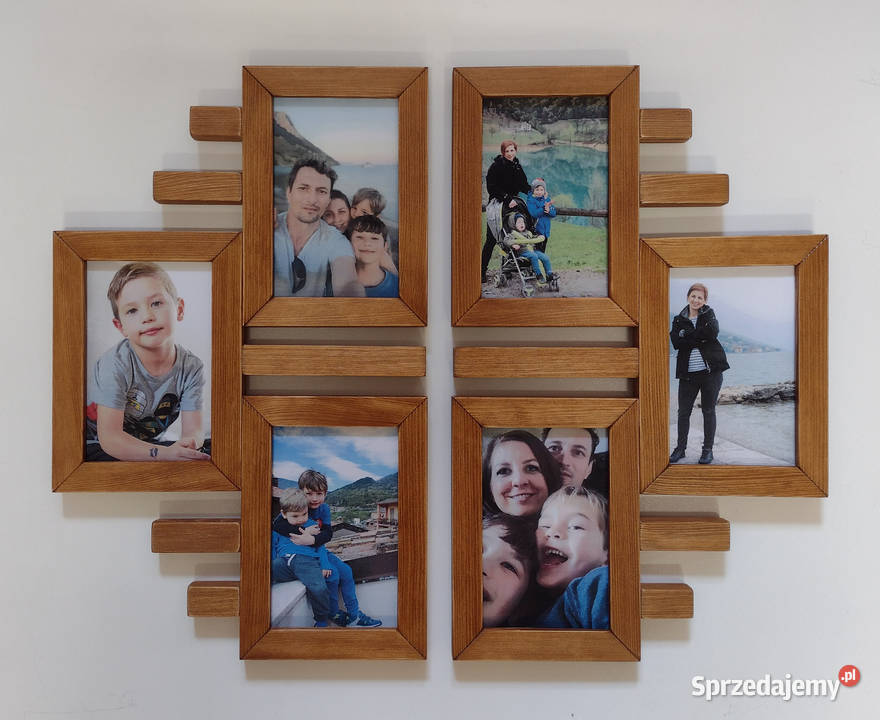 Drewniana Multirama Ramka na 6 zdjęć 10x15 Warszawa