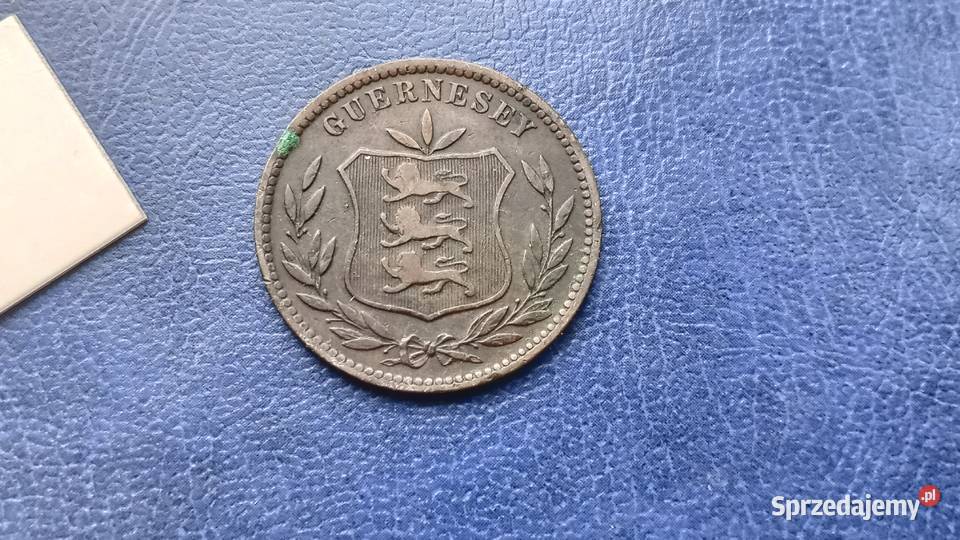 Stare monety 8 doubles 1902 Guernsey Lesko
