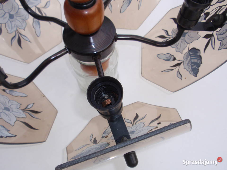 Lampa żyrandol pięcioramienny szkło motyw Łódź sprzedam