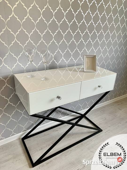 Biała szklana konsola Glamour Rzeszów sprzedam