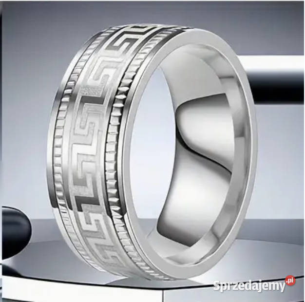 Obrączka z wolframu ze wzorem Versace Swarzędz sprzedam
