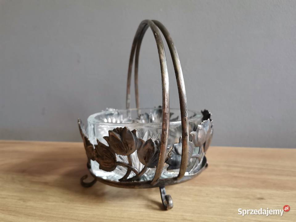 Stara posrebrzana cukiernica cukierniczka plater Katowice sprzedam