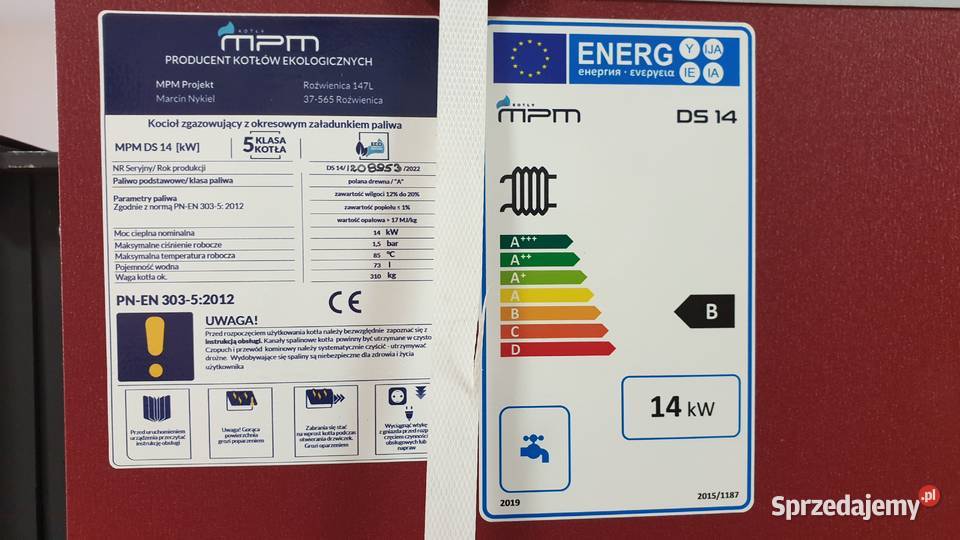 Kocioł MPM DS 14 kW zgazowujący drewno 5 klasa Łomża