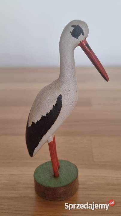 Drewniany bocianbociek ptakptaszek z CEPELII Warszawa