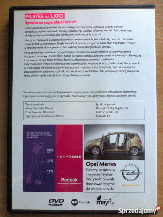 Ćwiczenia odchudzające DVD SHAPE Pilates na lato warmińsko-mazurskie Giżycko