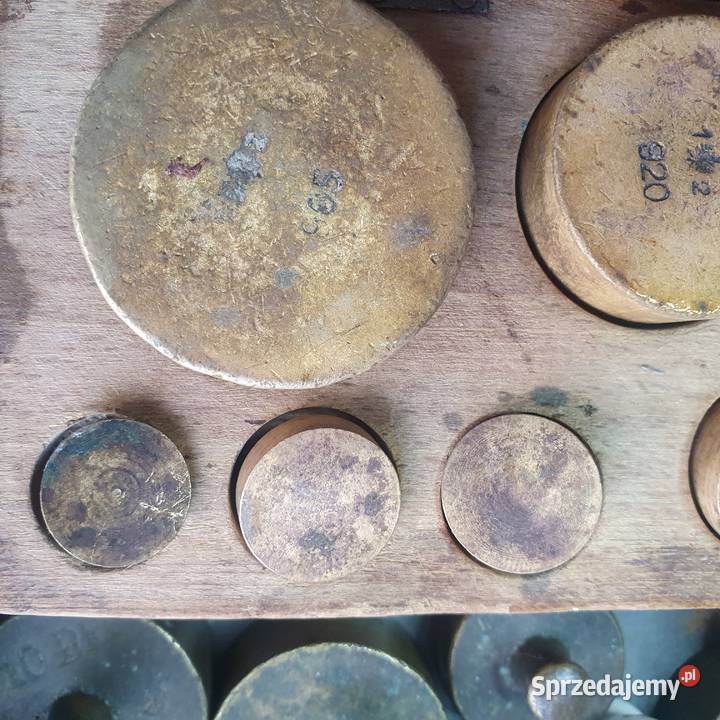 Staresygnowane odważniki handlowe z brązu 13 3 z Wrocław