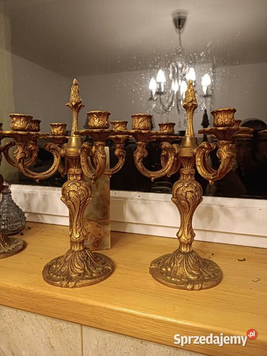 Świeczniki kandelabry brąz Budzyń