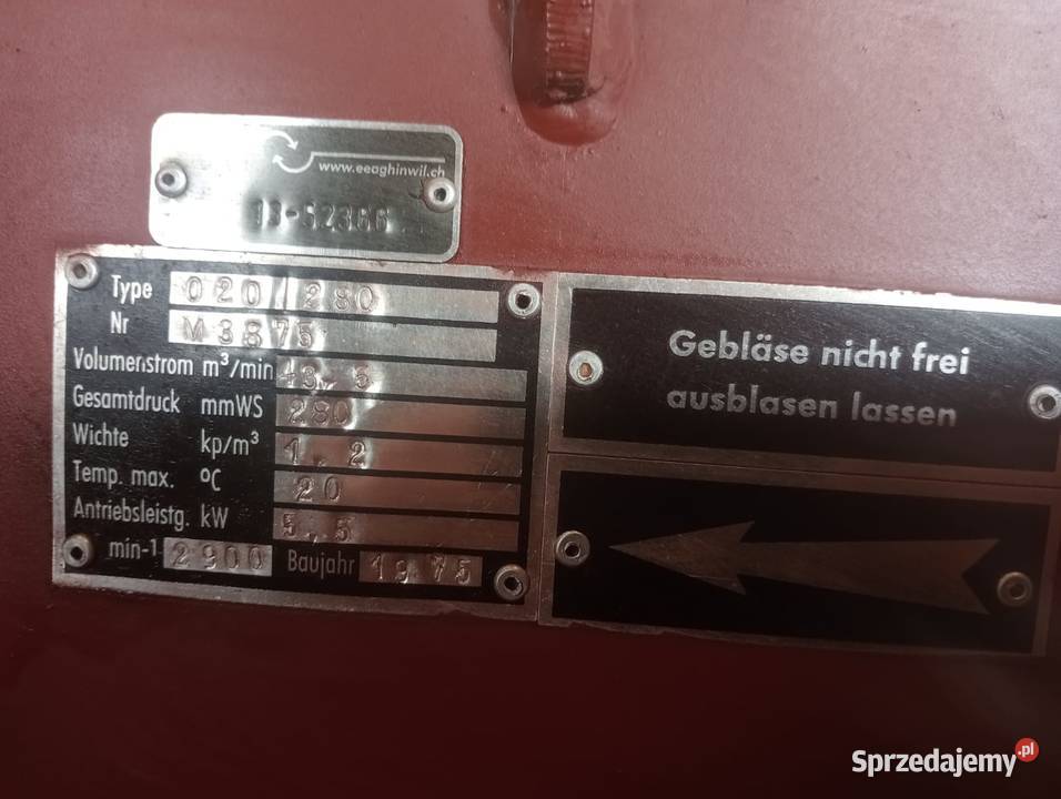 Wentylator 55 kW Wejherowo sprzedam