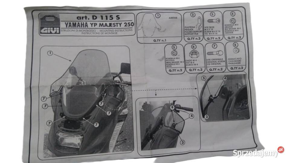 STELAŻ UCHWYT MOCOWANIE SZYBY GIVI YAMAHA Bielsk Podlaski