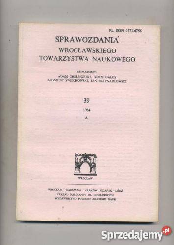 Sprawozdania Wrocławskiego Towarzystwa Naukowego Pozostałe zachodniopomorskie Szczecin sprzedam