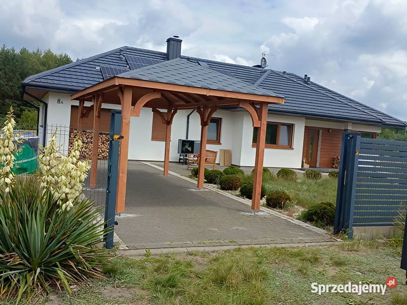 Wiata garażowa 2 drewniana 4x6m dach 4spadowy Altany i wiaty