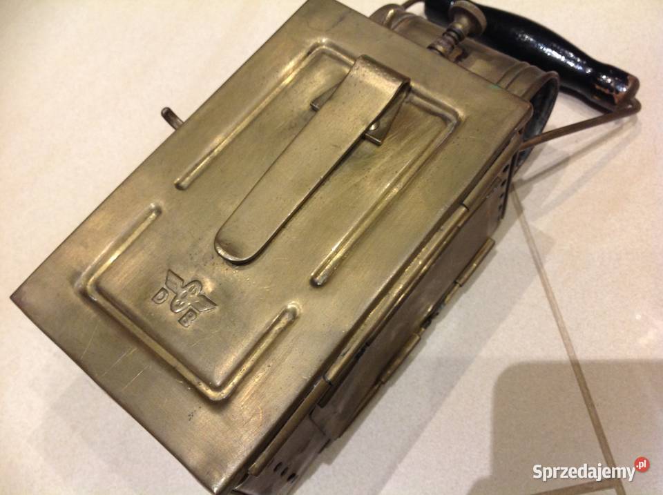 Stara Lampa Mosiężna Karbidowa Sygnowana