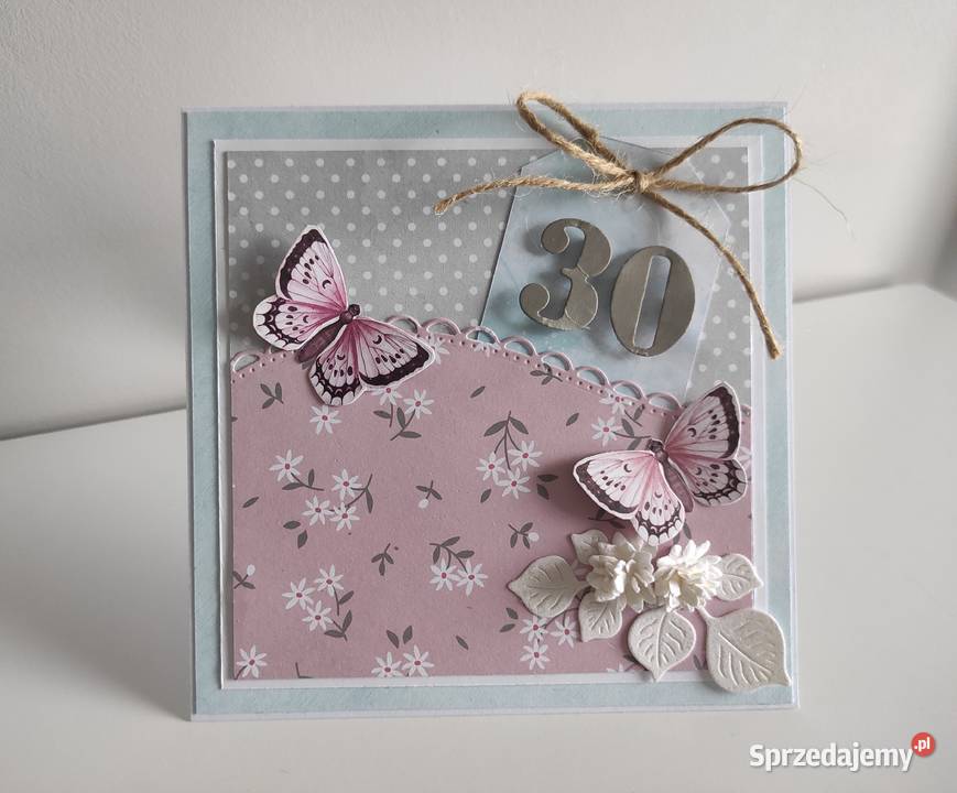 Kartka ręcznie robiona na urodziny z motylami Łódź sprzedam