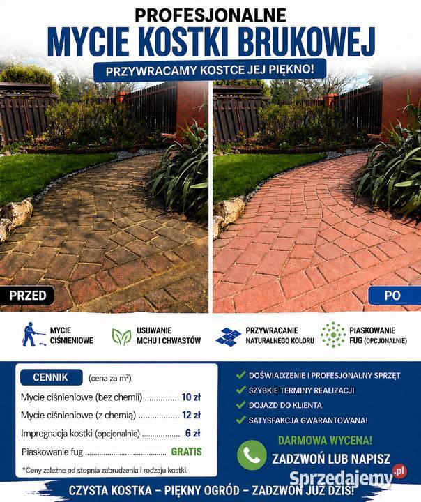 Czyszczenie kostki brukowej Warszawa